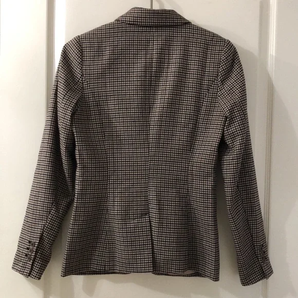 Brown checker blazer size 4 US. H&M brand in good condition - Picture 2 of 15